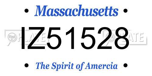 IZ51528 Massachusetts License Plate