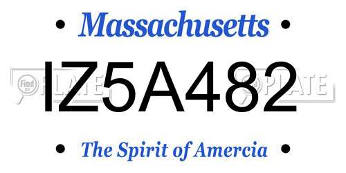 IZ5A482 Massachusetts License Plate