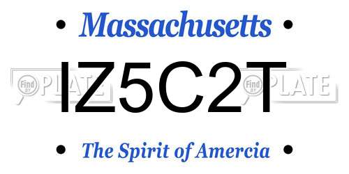 IZ5C2T Massachusetts License Plate