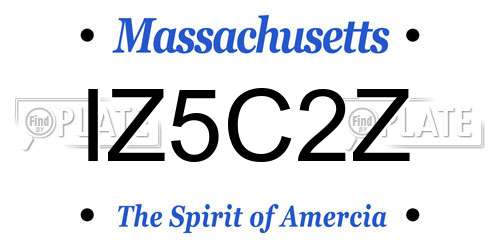 IZ5C2Z Massachusetts License Plate