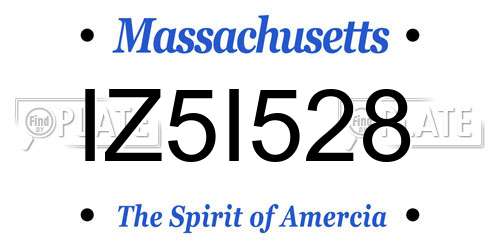 IZ5I528 Massachusetts License Plate