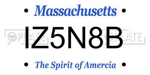 IZ5N8B Massachusetts License Plate