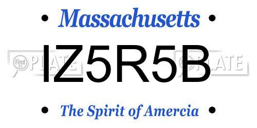 IZ5R5B Massachusetts License Plate