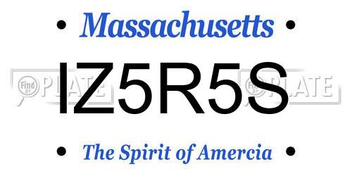 IZ5R5S Massachusetts License Plate