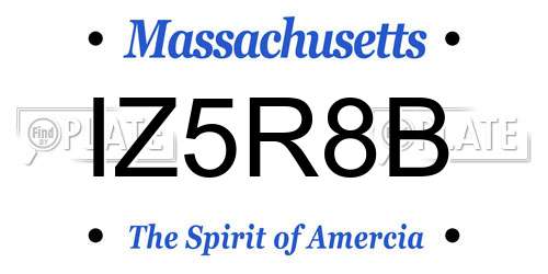 IZ5R8B Massachusetts License Plate