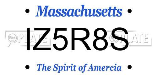 IZ5R8S Massachusetts License Plate