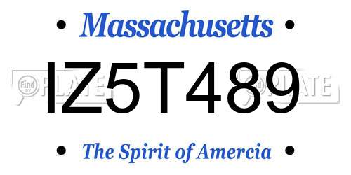 IZ5T489 Massachusetts License Plate