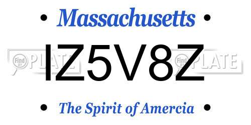 IZ5V8Z Massachusetts License Plate