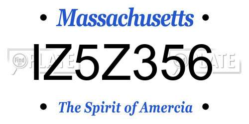 IZ5Z356 Massachusetts License Plate