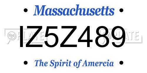 IZ5Z489 Massachusetts License Plate