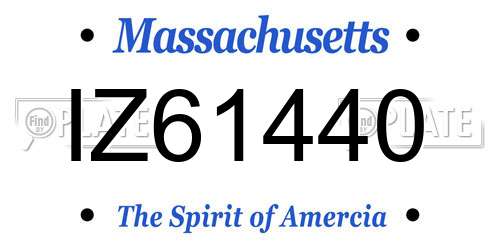 IZ61440 Massachusetts License Plate