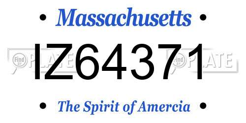IZ64371 Massachusetts License Plate