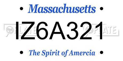 IZ6A321 Massachusetts License Plate