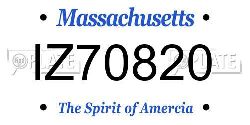 IZ70820 Massachusetts License Plate
