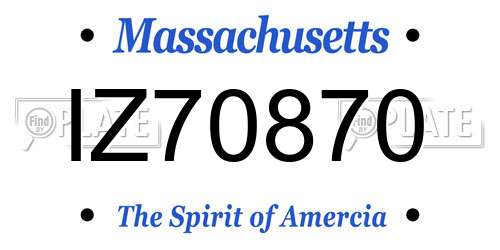 IZ70870 Massachusetts License Plate