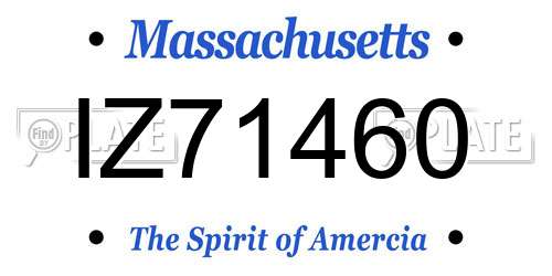 IZ71460 Massachusetts License Plate