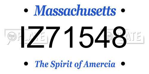 IZ71548 Massachusetts License Plate