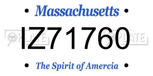 IZ71760 Massachusetts License Plate