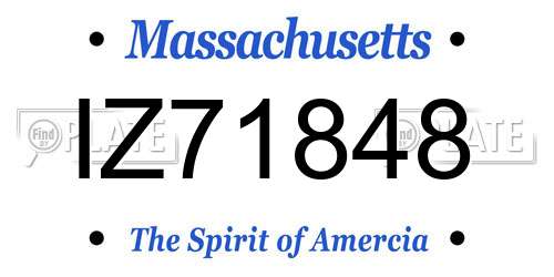 IZ71848 Massachusetts License Plate