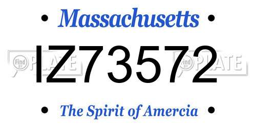 IZ73572 Massachusetts License Plate