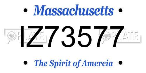 IZ73577 Massachusetts License Plate