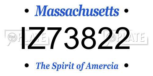 IZ73822 Massachusetts License Plate