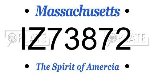 IZ73872 Massachusetts License Plate