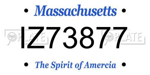 IZ73877 Massachusetts License Plate