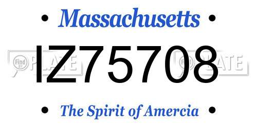 IZ75708 Massachusetts License Plate