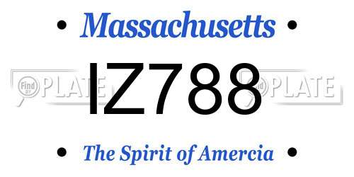IZ788 Massachusetts License Plate