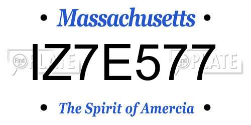 IZ7E577 Massachusetts License Plate
