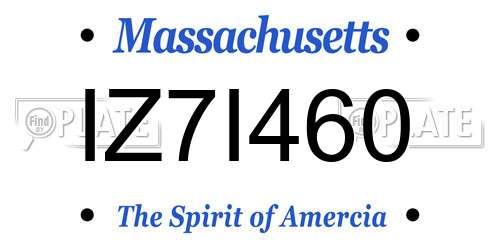 IZ7I460 Massachusetts License Plate