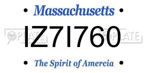 IZ7I760 Massachusetts License Plate