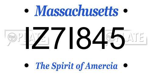 IZ7I845 Massachusetts License Plate