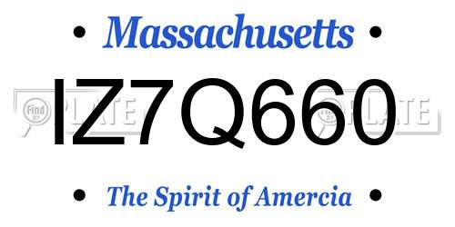 IZ7Q660 Massachusetts License Plate