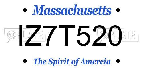 IZ7T520 Massachusetts License Plate