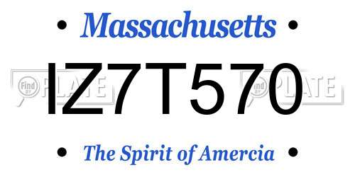 IZ7T570 Massachusetts License Plate
