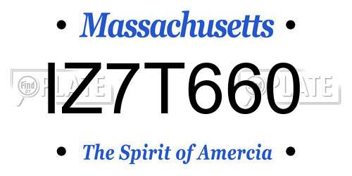 IZ7T660 Massachusetts License Plate