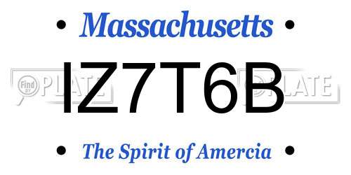 IZ7T6B Massachusetts License Plate