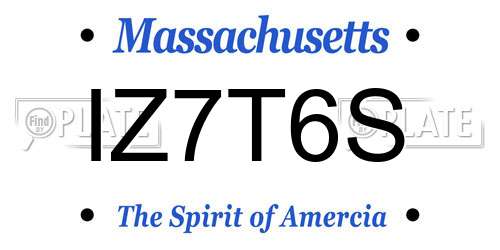 IZ7T6S Massachusetts License Plate