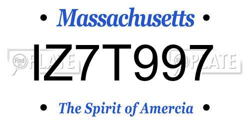 IZ7T997 Massachusetts License Plate