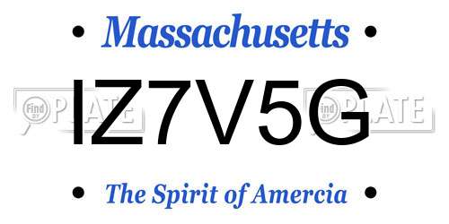 IZ7V5G Massachusetts License Plate