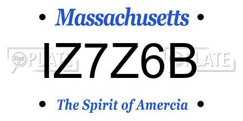 IZ7Z6B Massachusetts License Plate