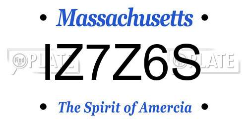 IZ7Z6S Massachusetts License Plate