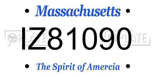 IZ81090 Massachusetts License Plate