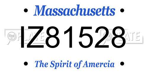 IZ81528 Massachusetts License Plate