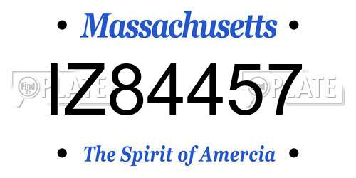 IZ84457 Massachusetts License Plate