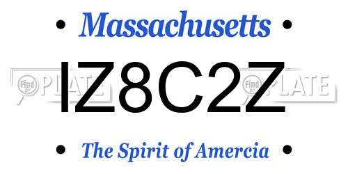 IZ8C2Z Massachusetts License Plate