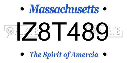 IZ8T489 Massachusetts License Plate
