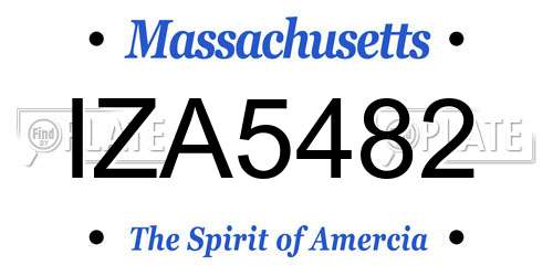 IZA5482 Massachusetts License Plate